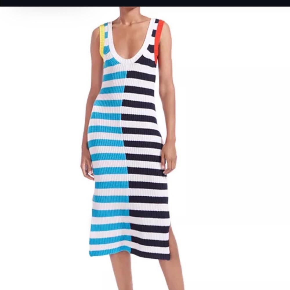 Colorful Striped staud Knit Dress